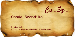 Csada Szendike névjegykártya